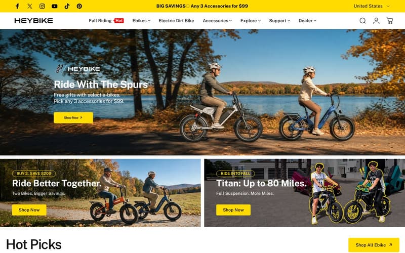 Homepage of Heybike (heybike.com)