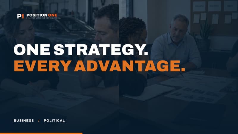 Position One film opening: one strategy, every advantage, for business and political campaigns