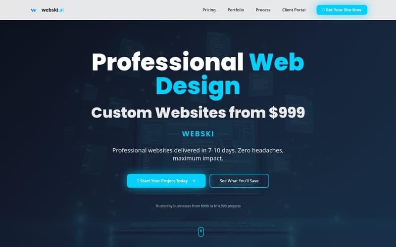 Homepage of Webski (webski.ai)